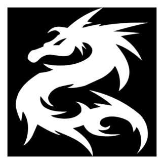 Tribal Dragon Decal (White)